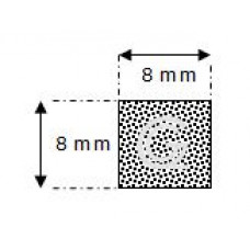 Rechthoekig mosrubber snoer | 8 x 8 mm | rol 100 meter